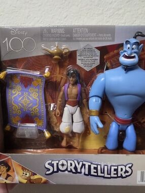 Disney Storytellers Aladdin & Blue Genie Playset with Purple Magic Carpet